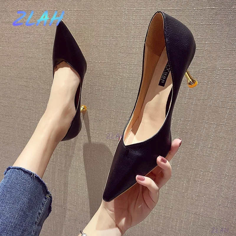 

Туфли-лодочки женские на высоком каблуке, пикантные милые вечерние туфли-лодочки, заостренный носок, на шпильке