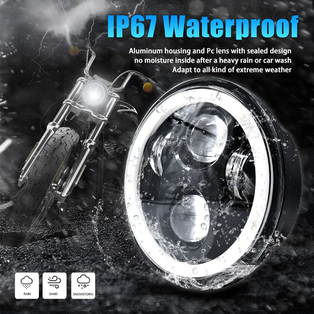 5.75 светодиодный передняя фара 5-3/4 мотоциклетная с белым ореолом DRL для Harley Sportster