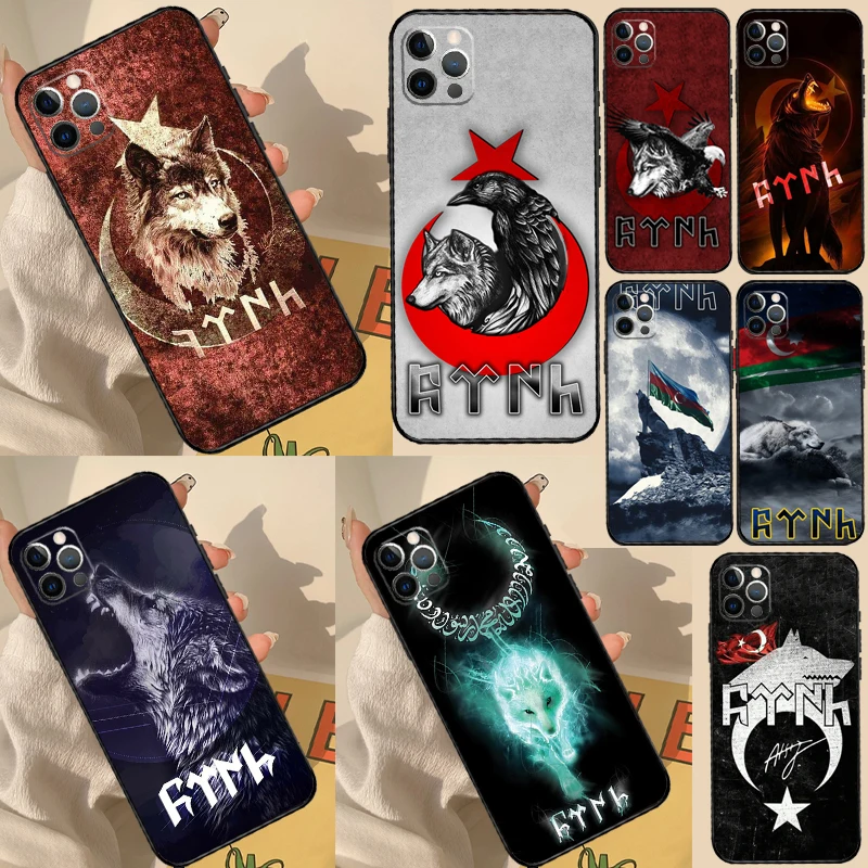 Фото Чехол для Samsung Galaxy A56 A36 A26 A16 A53 A13 A32 A12 A52 A35 A55 A15 A54 A34 A14 A17 A37 с изображением серого волка Бозкурт (турецкая тематика) №1