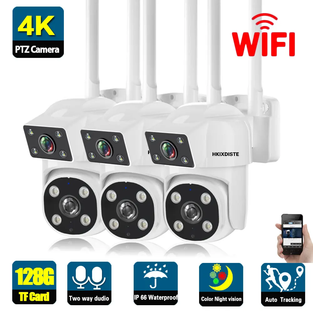 

IP-камера видеонаблюдения, 4K HD, Wi-Fi, PTZ, 8 МП