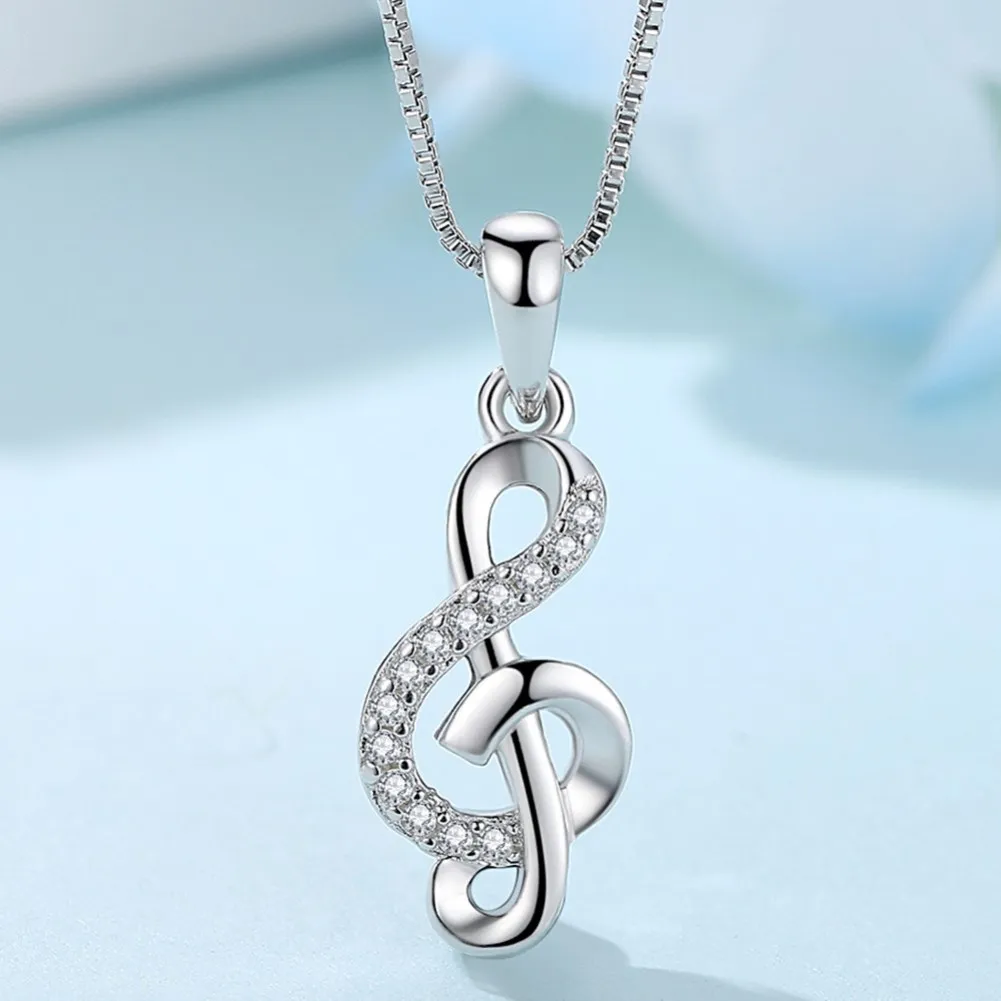 

Sterling Silver Necklace Brilliant Note Necklace Women's Necklace Silver Jewelry