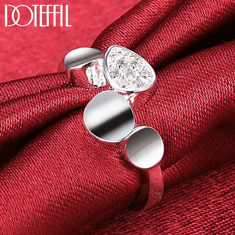 

DOTEFFIL 925 Sterling Silver Round Ring For Woman Fashion Wedding Engagement Party Gift Charm Jewelry