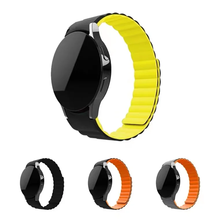 No Gaps Magnetic Strap For Samsung Galaxy Watch 4 Classic 46mm 42mm 5 Pro 45mm Silicone Bracelet For Watch 5/4 44mm 40mm Band