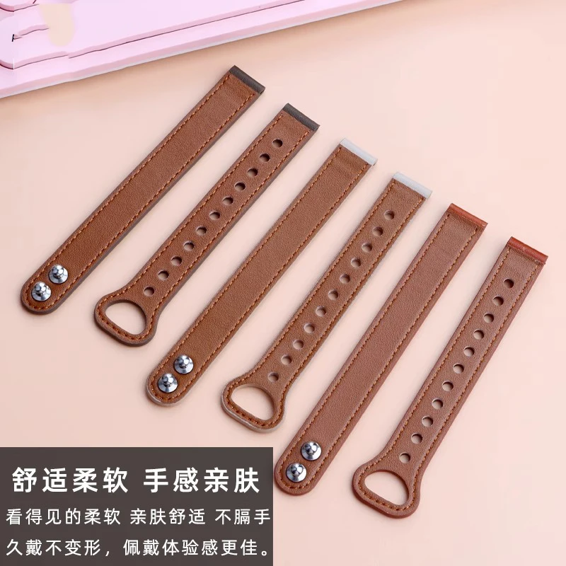 Фото Ремешок из натуральной кожи для нового часов Garmin Lily 2 Girls 14 мм Lily2 Instagram Стиль Модная петля с пряжкой из воловьей кожи Цепочка для часов №3