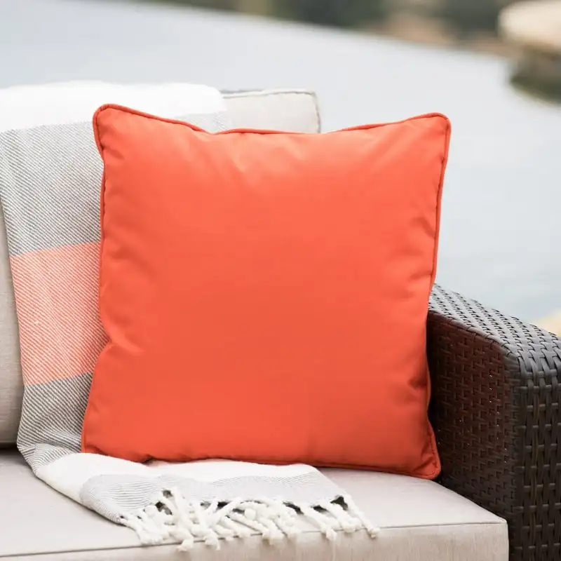 

Outdoor 18" Water Resistant Fabric Square Pillow, Orange