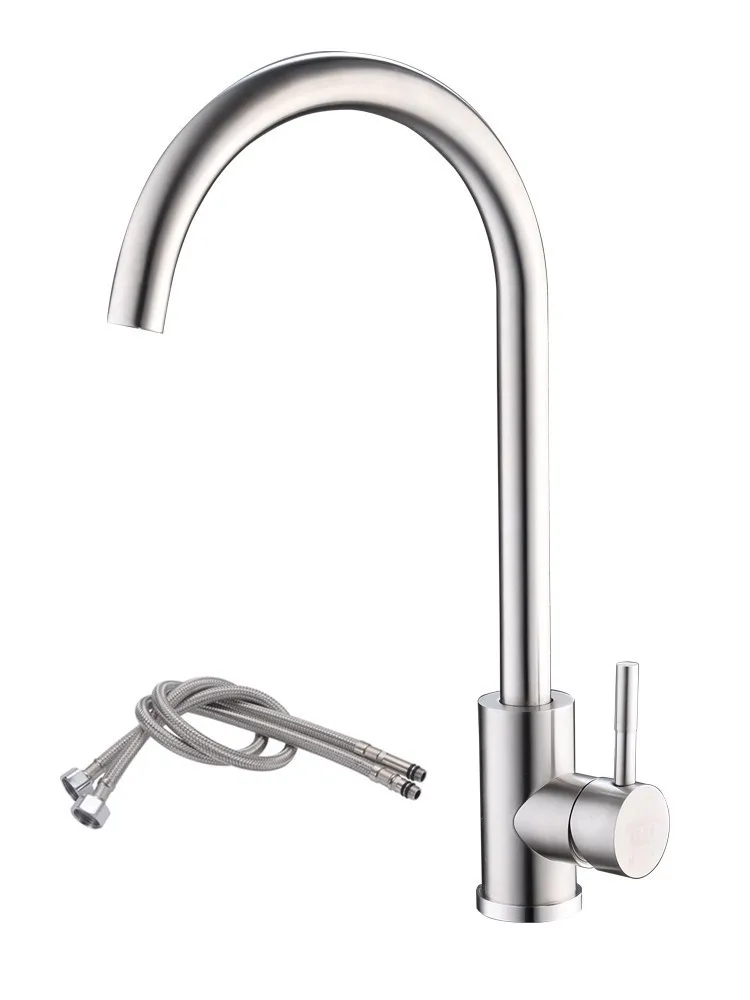 Кухонные краны из матового никеля смеситель для кухонной мойки моноблочный BauEdge