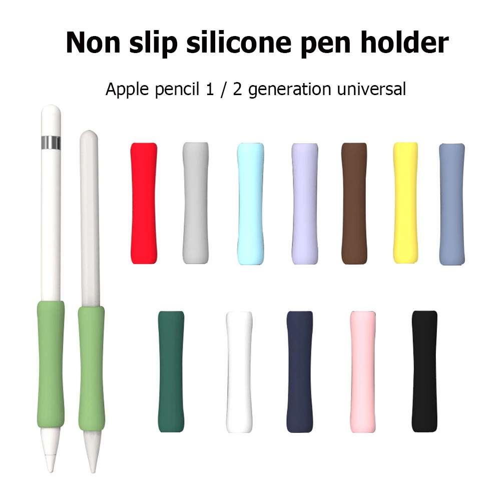 

Soft Silicone Stylus Cover for Apple Pencil 1/2 Anti Slip Tablet Touch Screen Pen Grip Holder Case Protective Sleeve