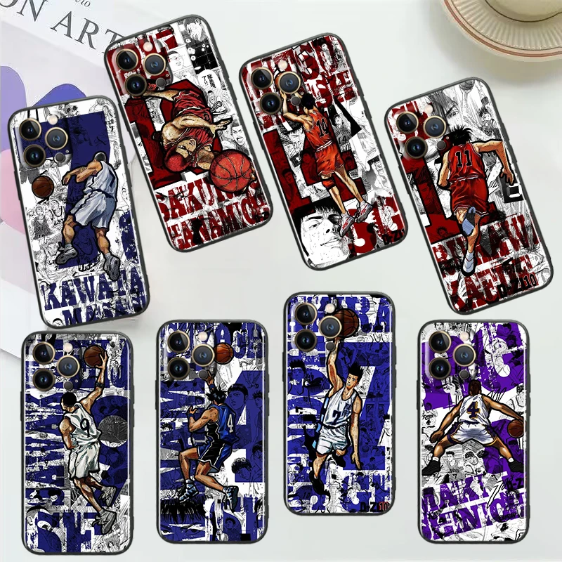 

Slam Dunk Anime Boy For Apple iPhone 14 13 12 11 Mini XS XR X Pro MAX 8 7 Plus SE 2020 Black Phone Case Cover