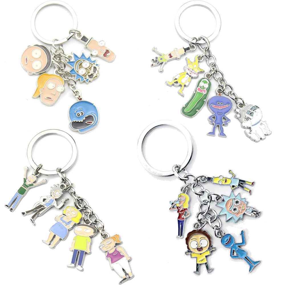 

Anime Metal Keychain Kawaii Figure Doll Key Chain Keyring Cartoon Key Charms Children Kids Birthday Toys Gift