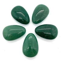natural stone smooth irregular drop shape green aventurine pendant drop shape handmade for diy earrings necklace accessories