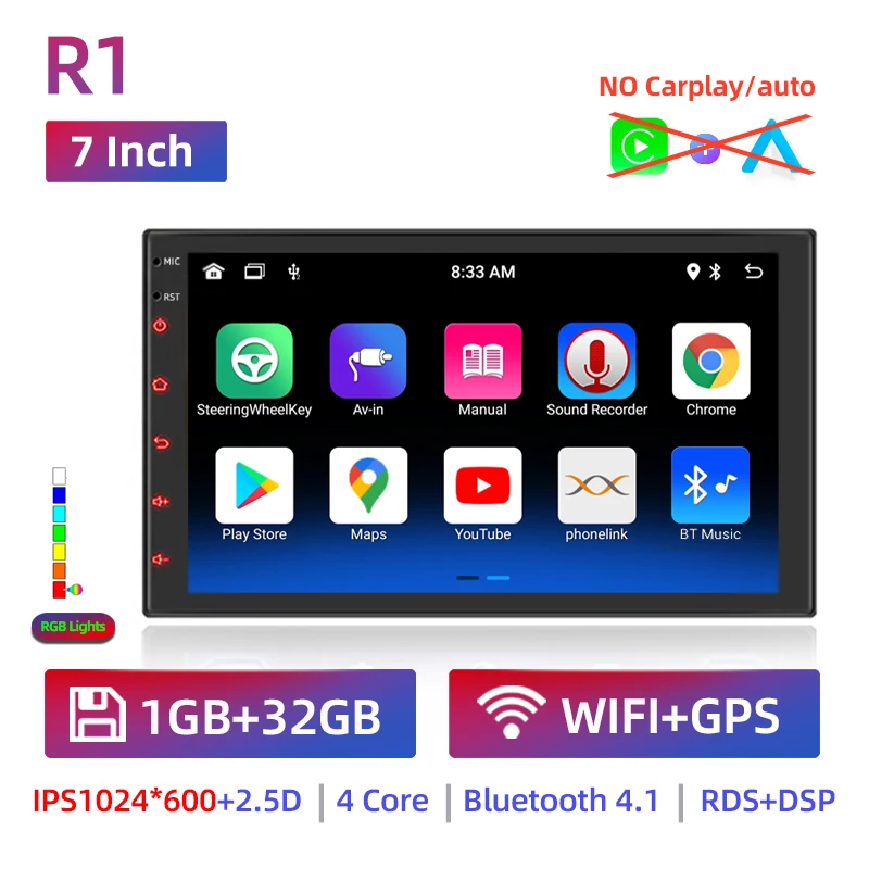 

Android 13 2 Din автомобильный радиоприемник carpla Auto 7 9 10 13,1-дюймовый универсальный Wi-Fi GPS аудио мультимедийный плеер для Nissan Toyota Kia Honda