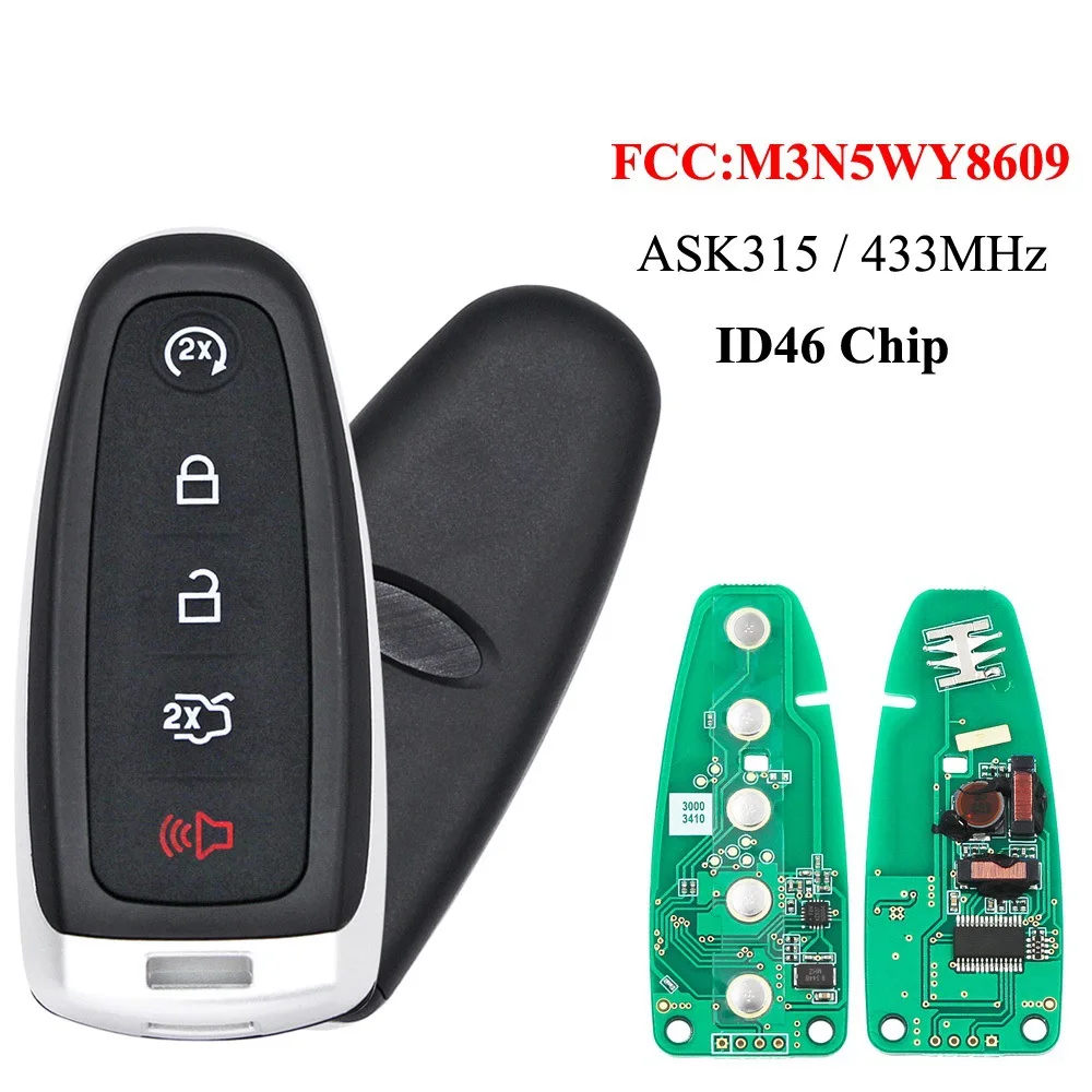 

Car Remote Key Fit For Ford Explorer Edge Flex C-max Taurus ID46 PCF7953 M3N5WY8609 315Mhz Smart Control Replace
