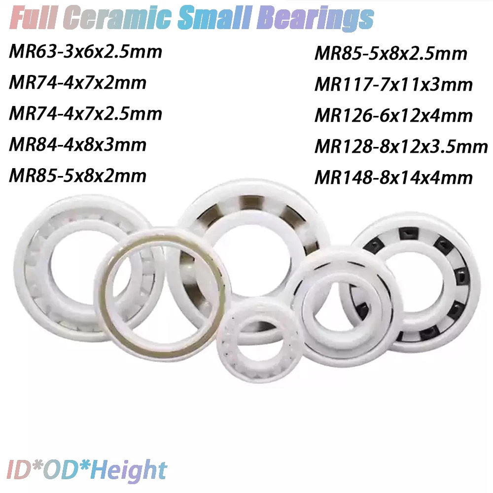 1-10 шт. полностью керамические маленькие подшипники MR63 MR74 MR84 MR85 MR117 MR126 MR128 MR148 миниатюрный подшипник 3x6x2,5 4x7x2 6x12x4 8x14x4