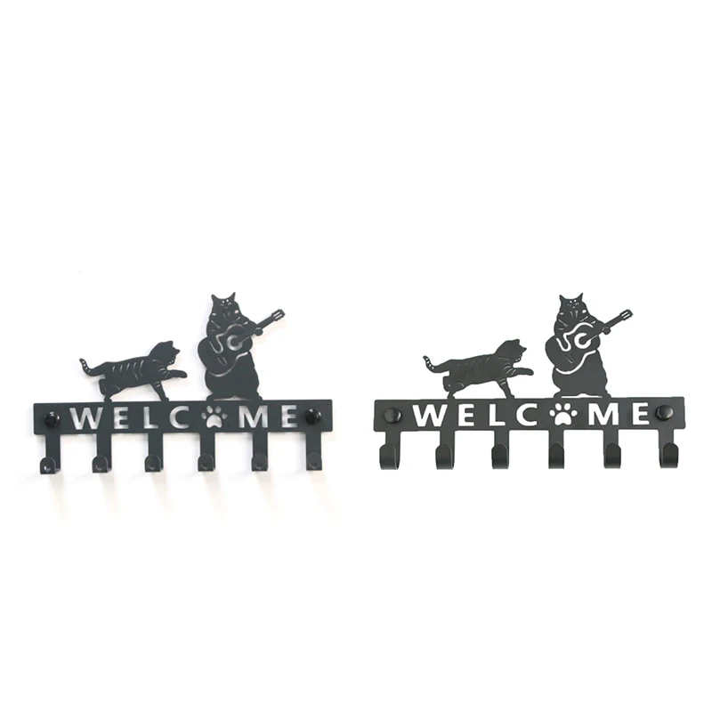 

Wall Mounted Coat Rack,Cat Wall Shelf With Hook,Decorative Wall Mount Coat Hook Rack Towel For Hallway Kitchen Office