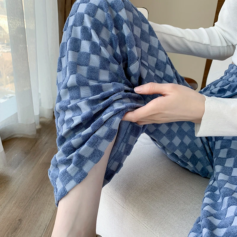 Женские клетчатые широкие брюки Y2K Traf вельветовые повседневные в Корейском стиле