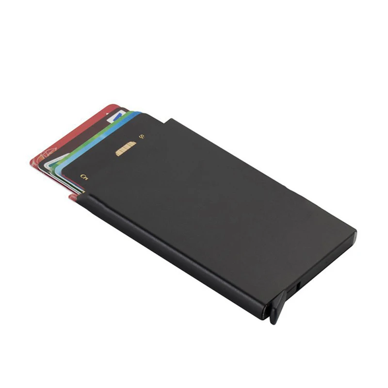 Unisex Slim Rfid Smart Wallet Metal Card Holder Purse Men's Women Bank ID Credit Bags Minimalist Solid Color New Vallet Wallets