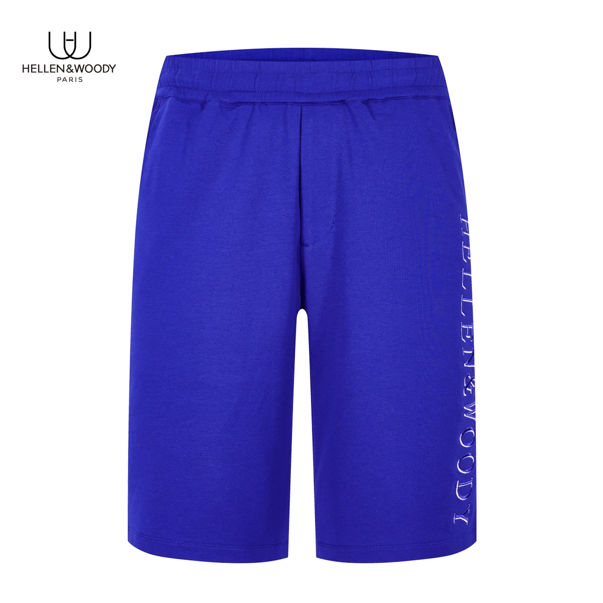 HELLEN&WOODY 2022 Summer Men Beach Blue Elastic Waist Casual Shorts Trend All-match Straight Loose Five-point Sports Pants