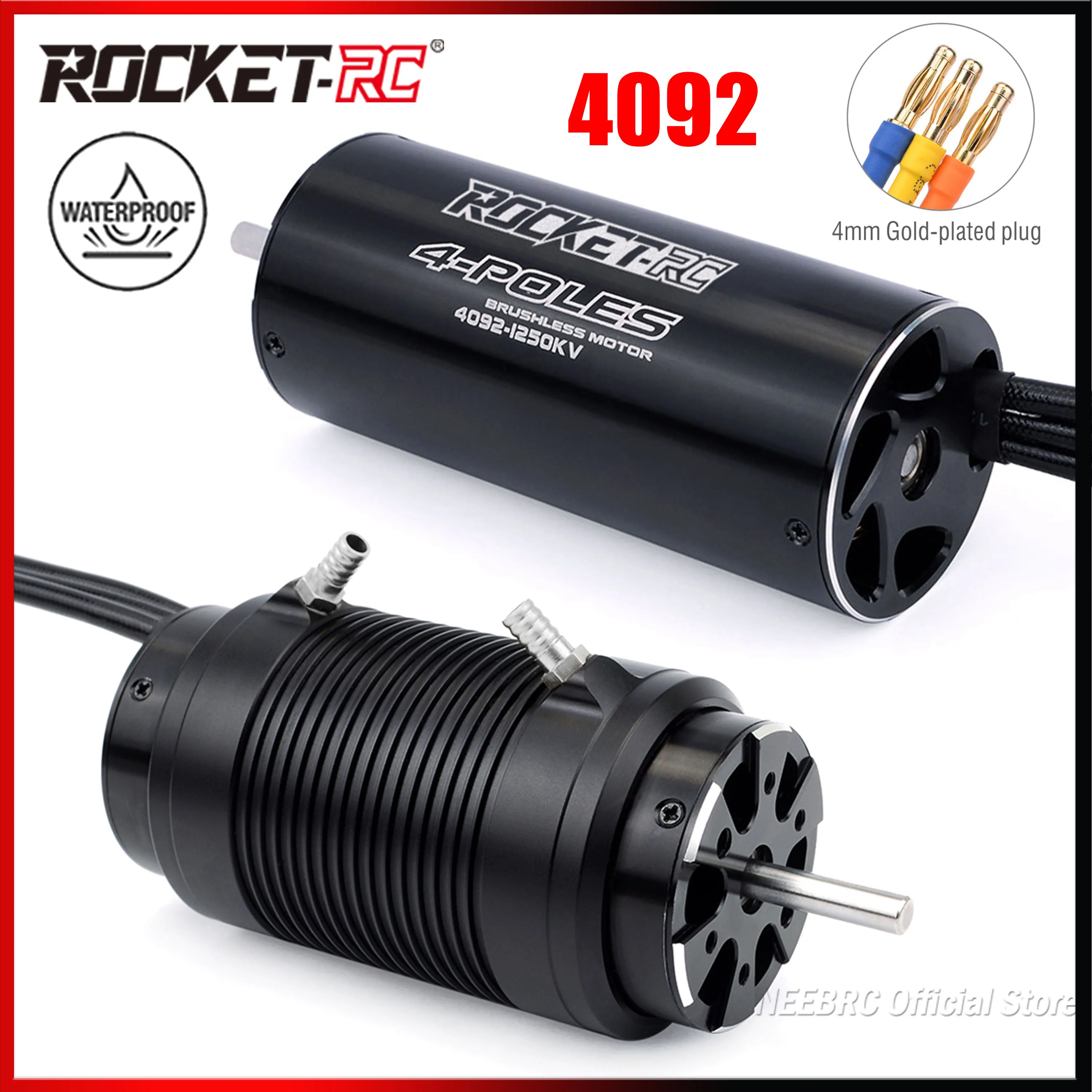 Фото Rocket-RC 4092 1250 кВ 1520 кВ водонепроницаемый бессенсорный бесщеточный двигатель 40-л куртка водяного охлаждения для 1000 мм (или выше) RC части лодки №1