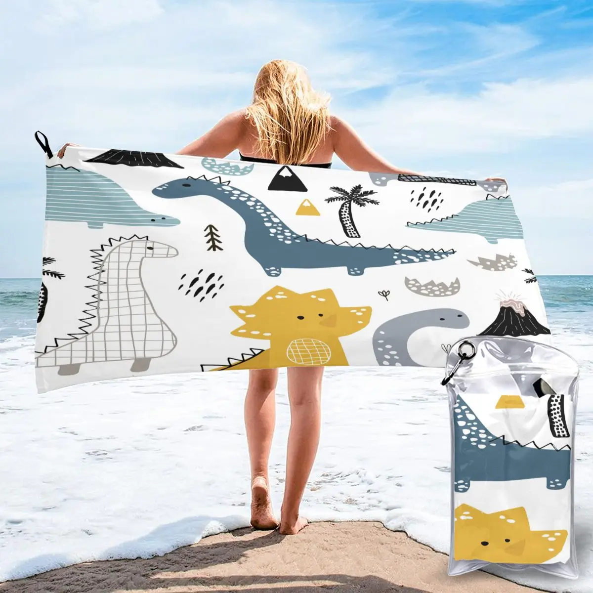 

Банное полотенце ручной работы с динозаврами, мягкое и Впитывающее уникальное полотенце для дома, ванной комнаты, подарки