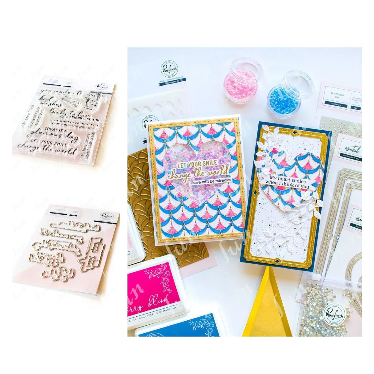 

Heart Smiles Best Wishes Mold Craft Embossing Cutter Dies and Clear Stamps Handmade Diy Scrapbook Greeting Card Diary Decoration