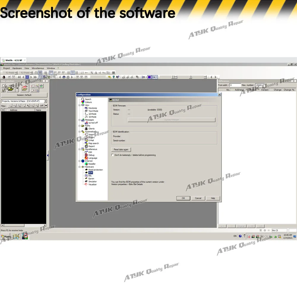 Диагностическое программное обеспечение WinOLS 4.51 VM с Plugins Vmwar ECU Winols Считыватель