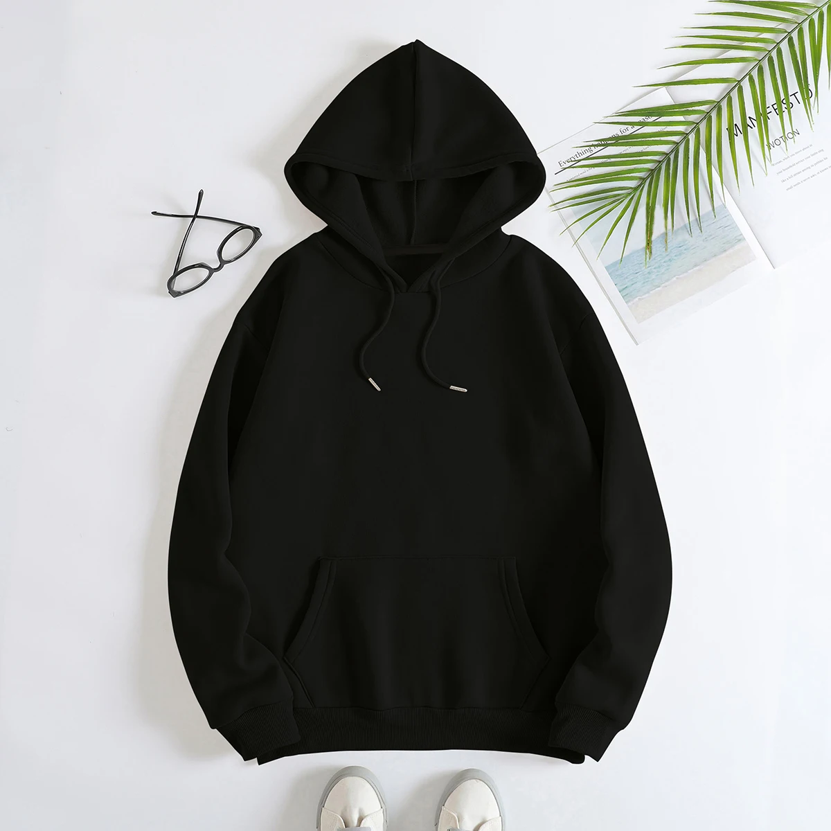 Однотонная толстовка с милым медведем на шнурке спортивная карманом кенгуру