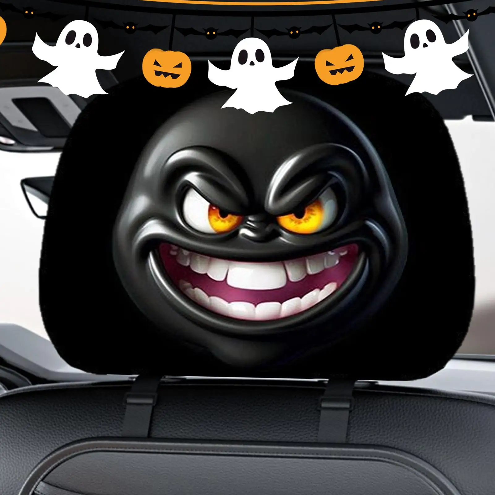 

Забавные чехлы на подголовники автомобильных сидений, 2 шт./компл., эластичные чехлы на подголовники сидений водителя, аксессуары для салона автомобиля для такси-фургона