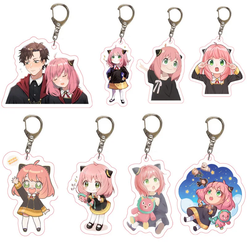 

Anime Spy Play House FAMILY Acrylic Double Sided Doll Keychain Pendant Car Accessories Backpack Accessories Lloyd Arnia Gifts