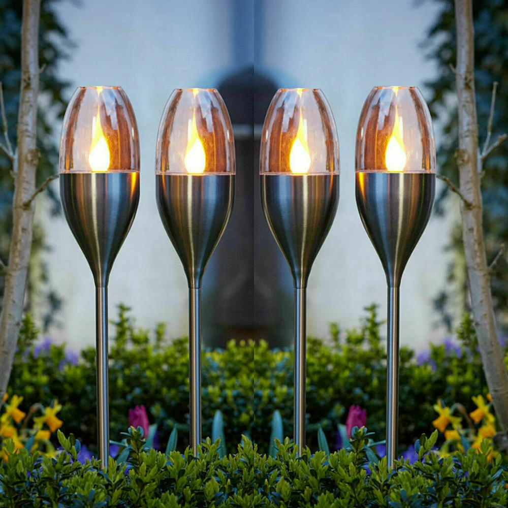 

Solar Flame Torch Light Flickering Waterproof Garden Decor Landscape Lawn Lamp For Path Garden Yard Outdoor Light Flickering