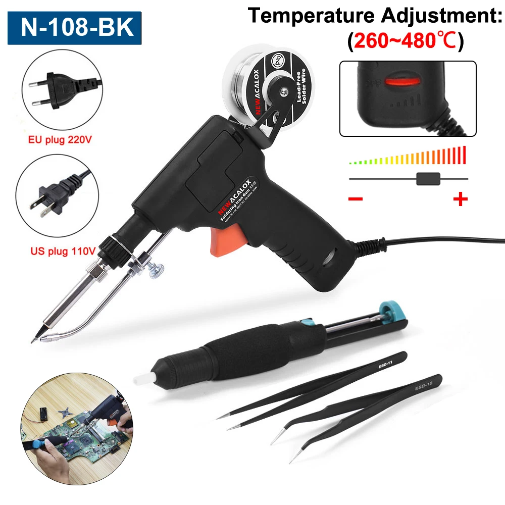 NEWACALOX Паяльник 60 Вт с автоматической подачей припоя