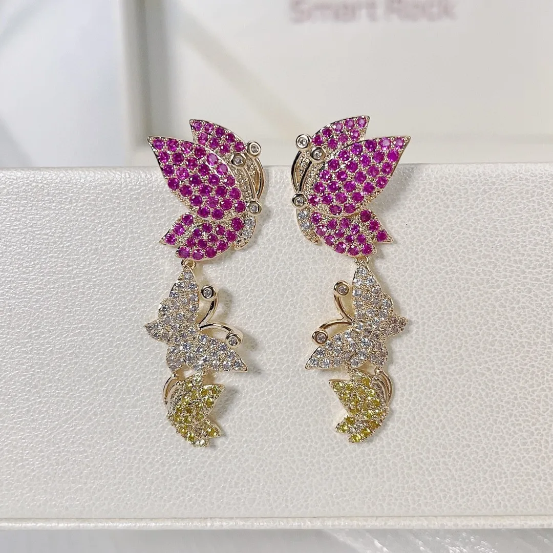 

Bilincolor Fashion Fresh Three-dimensional Butterfly Earrings for Women