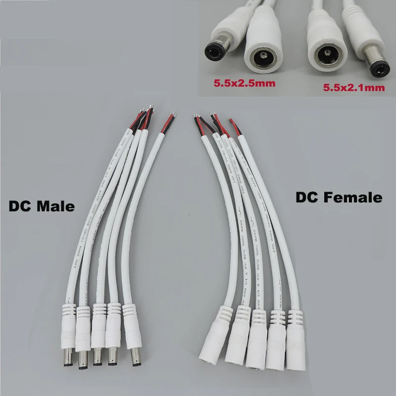 5 пар 18awg 7A DC Мужской провод женский Разъем удлинитель питания кабель мм x 2 1 медная