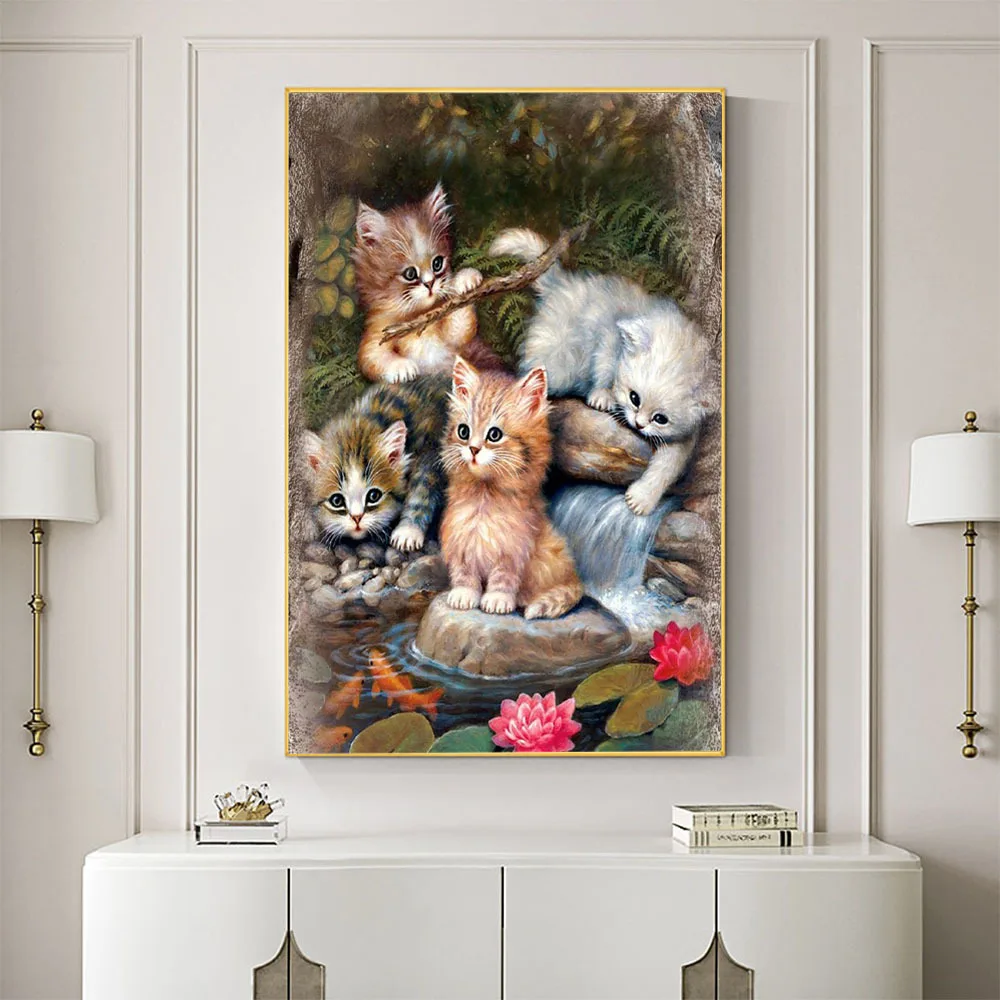 Набор для вышивки крестиком в виде кошки 11 карат набор рукоделия холст с принтом