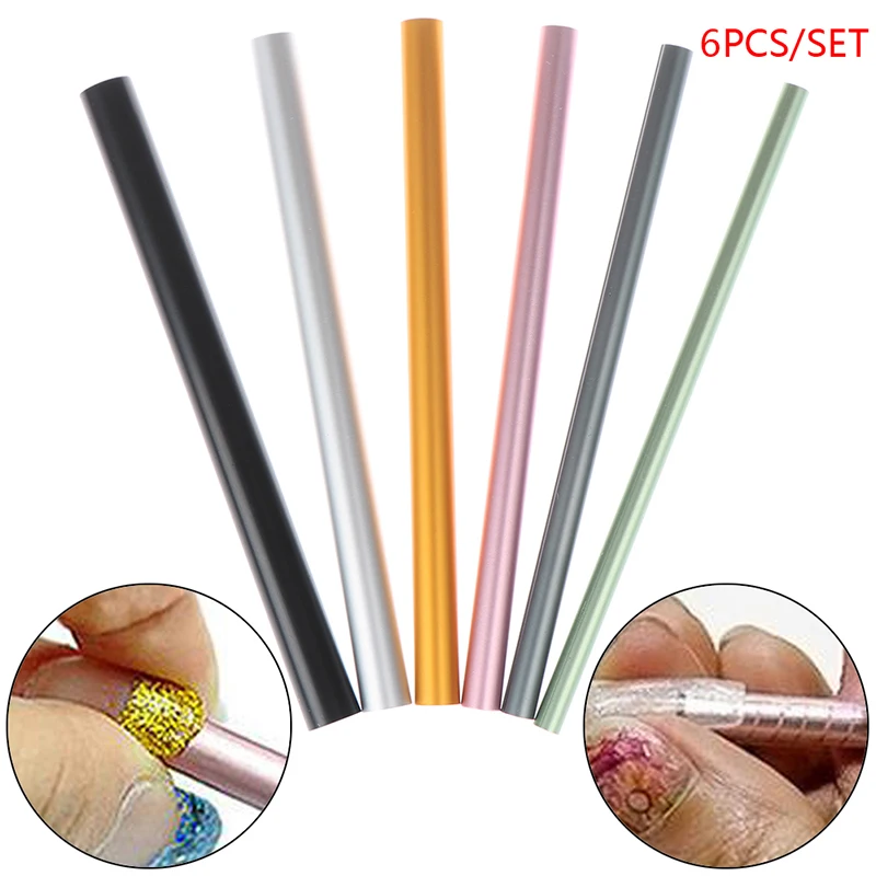 

6Pcs/Set French Rod Nail Art Tips Artificial Form Builder Tips Acrylic C Curve Shaping Curving Sticks Tube UV Gel Manicure Tools