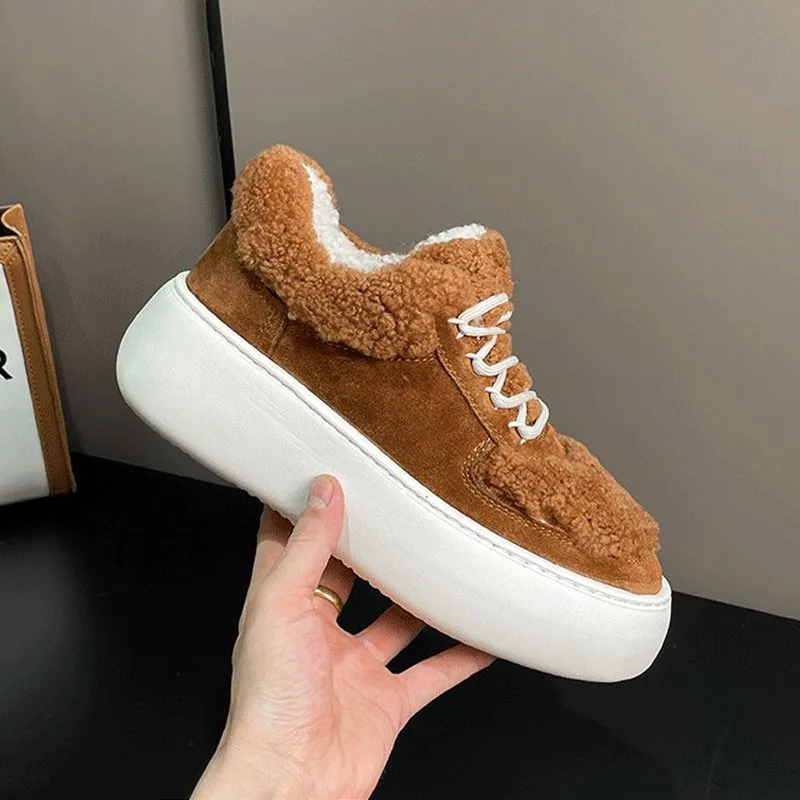 

2022 Autumn and Winter Boots Thick-soled Women's Boots Comfortable Warm Rabbit Fur Snow Boots Women's Shoes Cotton Shoes Women