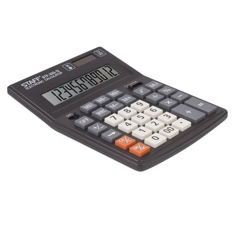 Calculator desktop staff plus stf-333 (200x154mm) 12 bit dual power 250415 | Канцтовары для офиса и дома