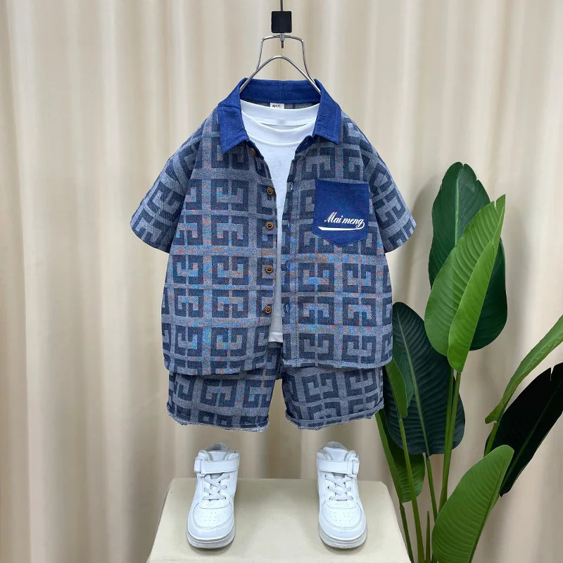 

Boys Clothes Sets Summer For 1 To 8 Years Children Fashion Shirts Shorts 2pcs Wedding Suit Baby Outfits Kids Birthday Costume