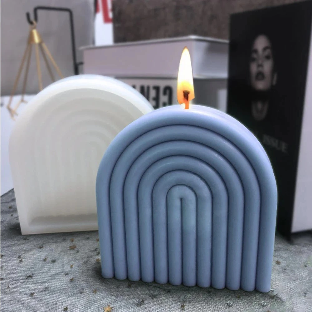 

3D Geometric Big Arch Aromatherapy Silicone Mold Form Candle Molds Handmade Diy Candle Making Kit Forms Resin Mould Arts