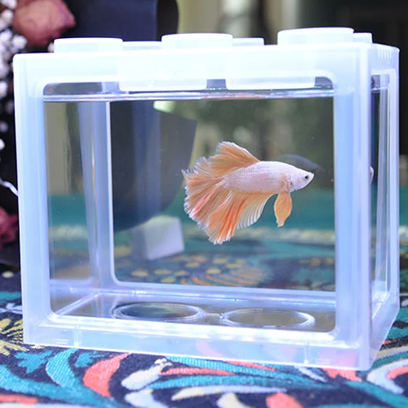 

Waterproof Mini Fish Breeding Box Ecological Bettas Aquaponic Goldfish Bowl Acrylic Living Room Shrimp Pecera Indoor Supplies