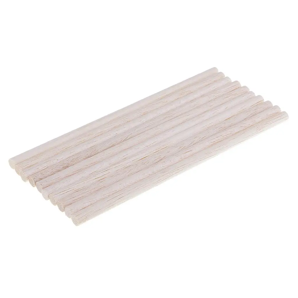 2X 10 Pieces Balsa Wood Unfinished Round Stick Dowel Rod DIY Craft 200mm