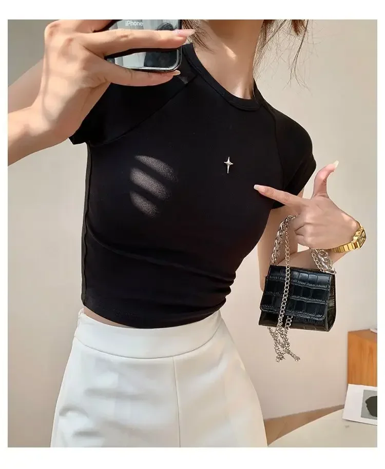 FGBVC 2023 летняя дышащая футболка из чистого хлопка с круглым вырезом и короткими