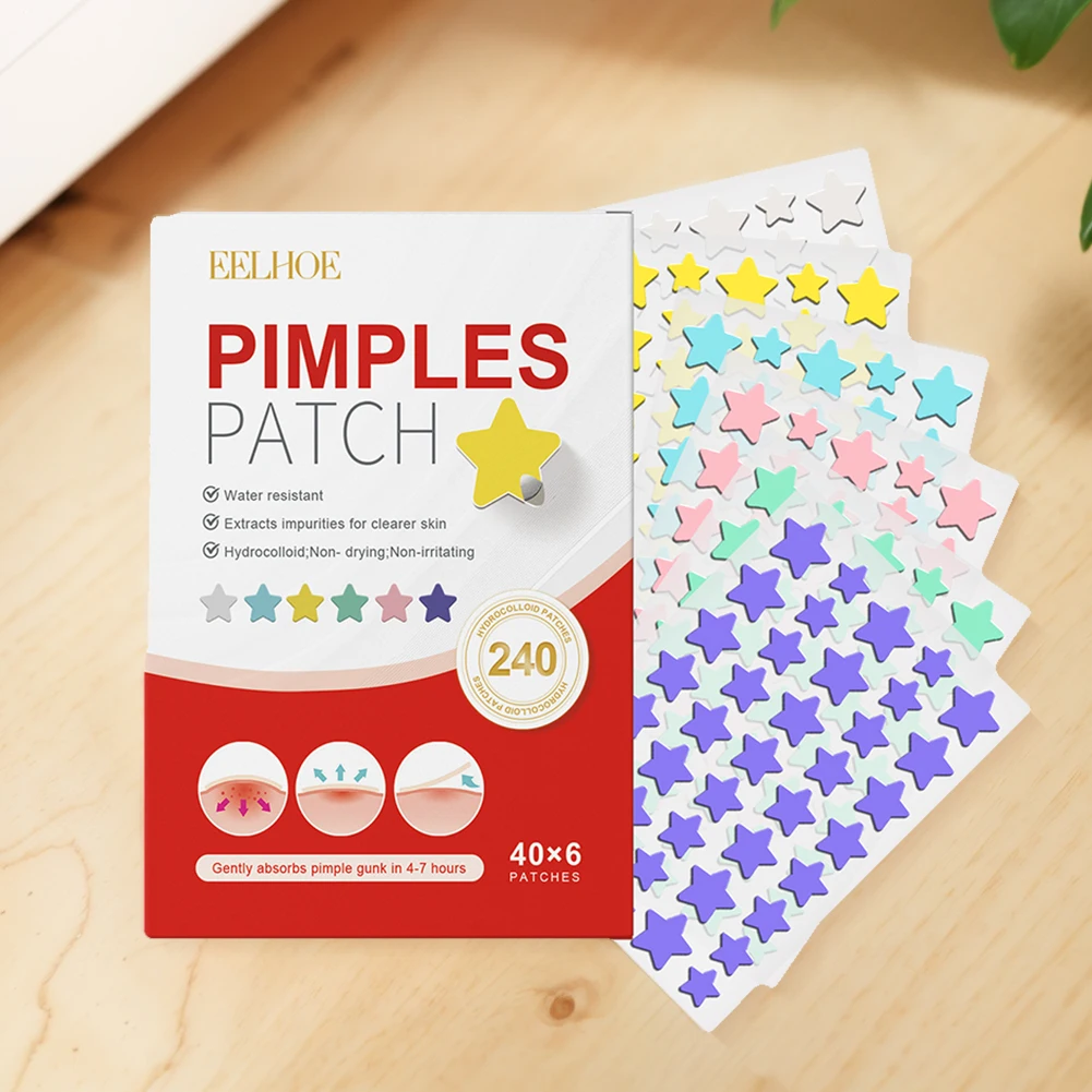240 шт. пластыри от акне и прыщей круглые/в форме сердца/цветка/звезды