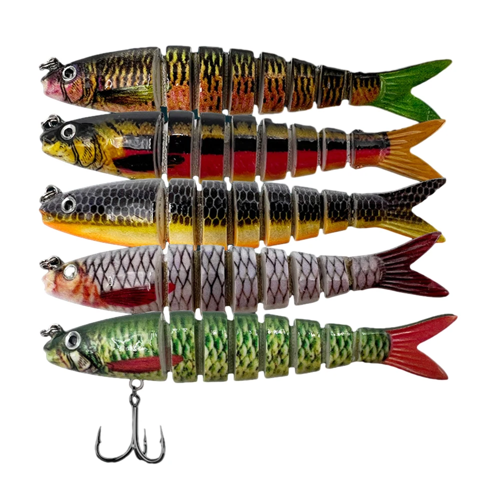 

Multi Jointed Swimbaits Slow Sinking Bionic Swimming Lures for Bass Trout Realistic Eyes and Pearl Powder Coating 9cm6g