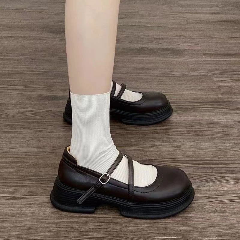 

Shoes on Heels Female Footwear Clogs Platform Round Toe Oxfords Women's Casual Sneaker New Dress Summer Creepers Retro
