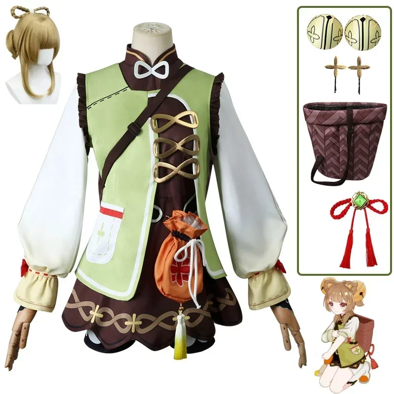 Детская игра для взрослых Genshin Impact Yaoyao карнавальный костюм парик женская форма