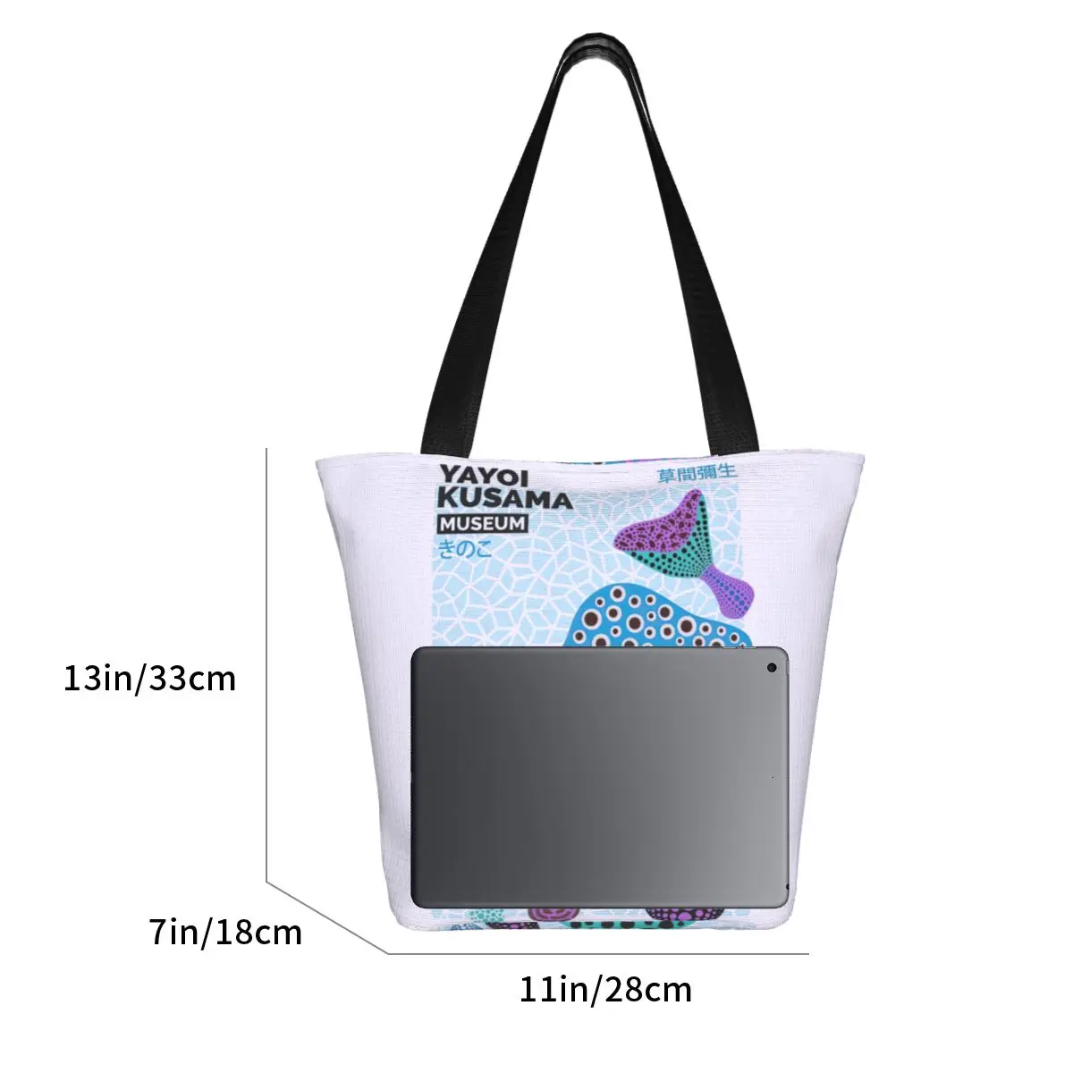 Модные женские сумки-тоуты INS Yayoi Kusama Merch музейная Наплечная Сумка с грибами