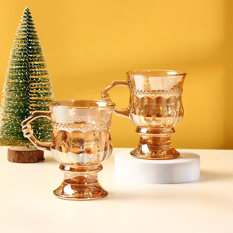 

140ML Vintage Relief Wine Glass Cups Color Embossed Goblet Coffee Mug Home Juice Water Cup Wedding Party Champagne Cocktail Cup