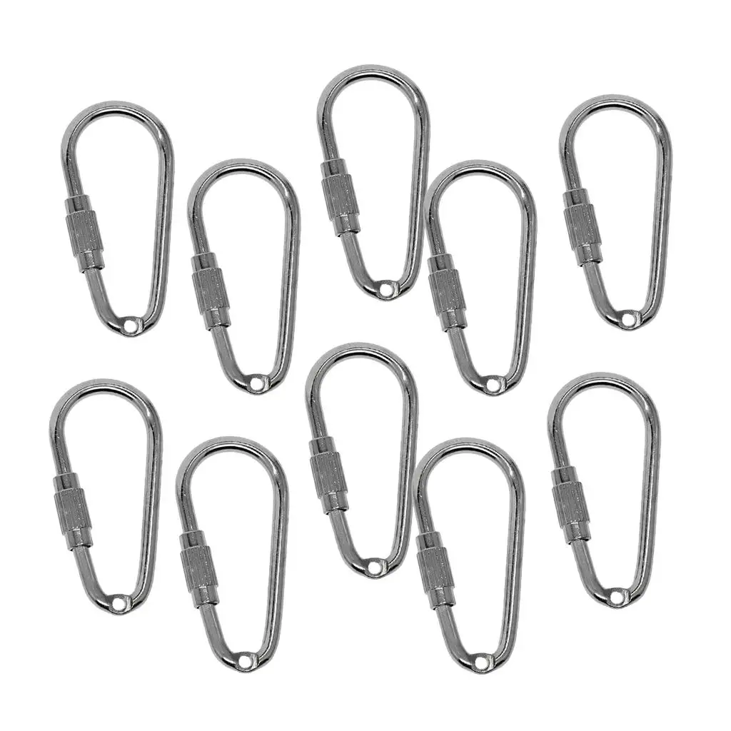 

10pcs Alloy Screw Locking Carabiner Clasp Key Chain Key Clasps Holder