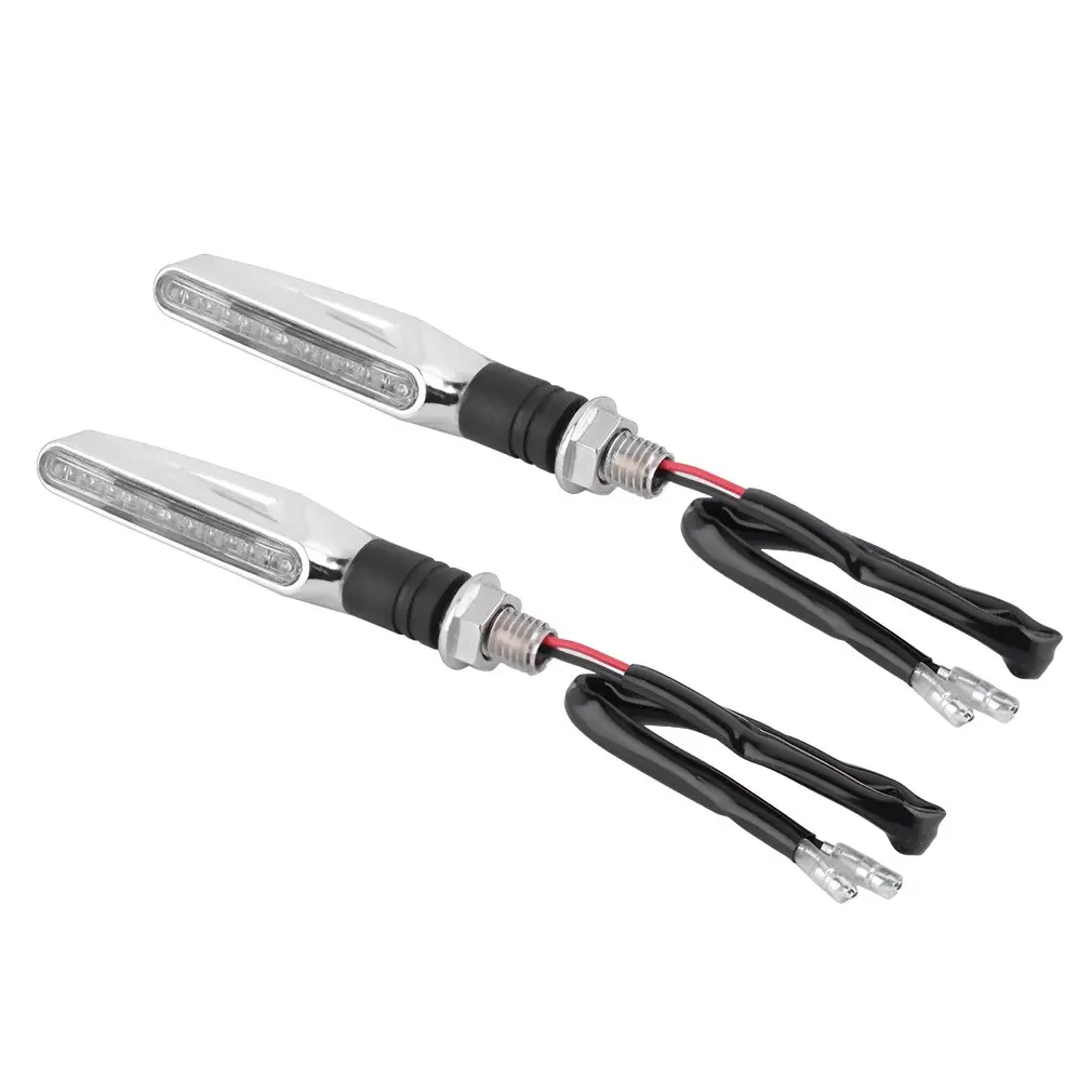 

High Performance 2pcs Universal Motorcycle LED Turn Signal Indicators Amber Blinker Light 12V Motorbike Lamp Super Bright