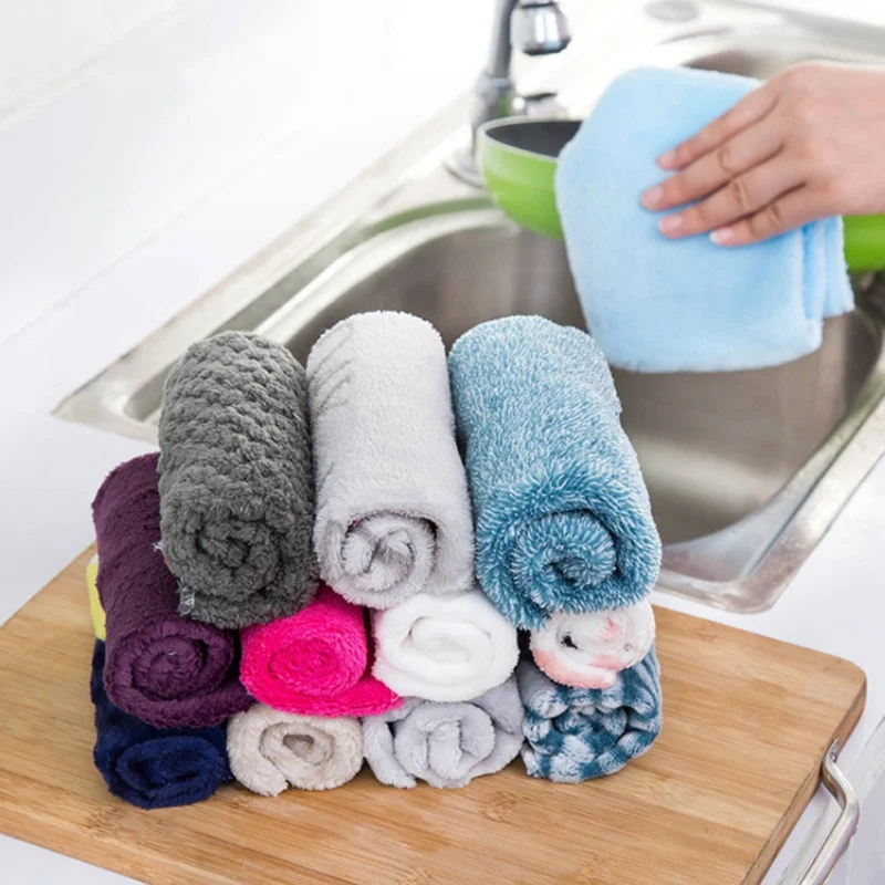 

Bamboo Fiber Rag Not Oily Dishcloth Soft Cleaning Cloth Portable Kitchen Cleaning Tool Random Color